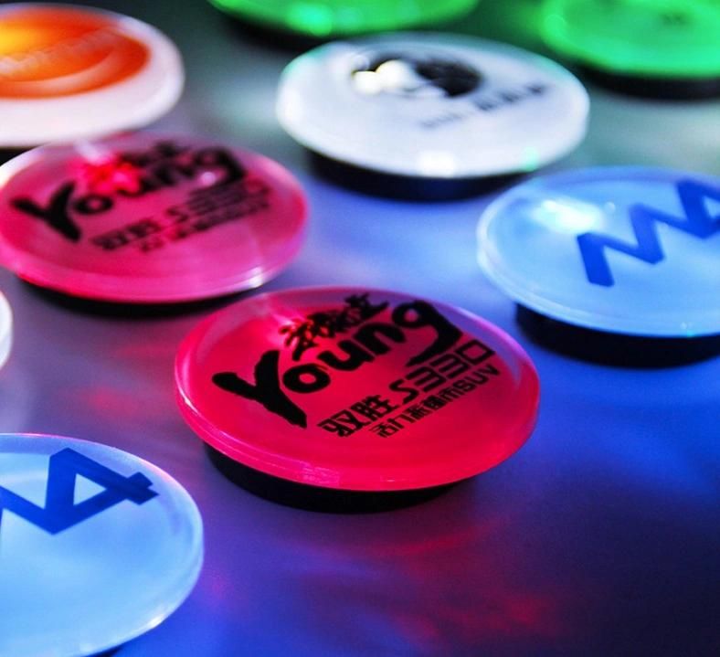 LED Lighting Plastic Name Badge Glowing ID Tag