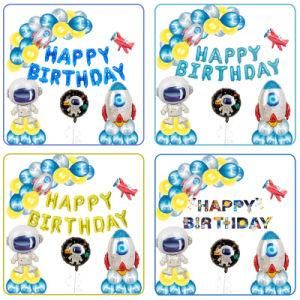 Space Rocket Balloon Set Children&prime; S Birthday Space Theme Party Balloons