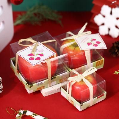 Romantic Holiday Red Apple Candle Christmas Eve Christmas Small Gift Big Fruit Shape Gift