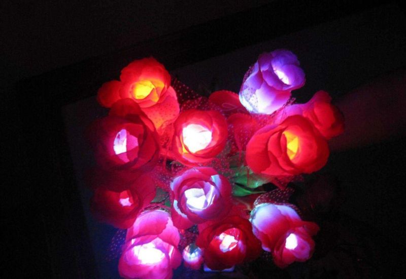 Valentine `S Day Gift LED Flowers LED Rose Flower Wedding Decoration
