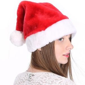 Factory Price Winter Promotional Custom Plush Hat Christmas Santa Hat with Braids Gift Santa Party Gift