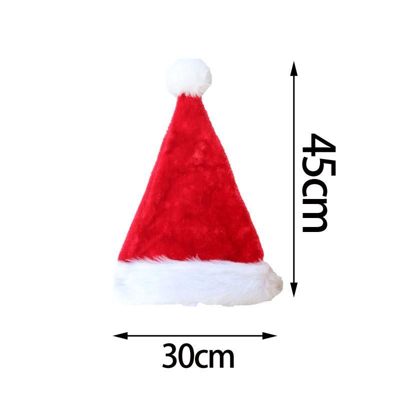 Adult′s Santa Hat, Velvet Christmas Hat with Plush Trim ∧ Comfort Liner Kids Red Christmas Hat