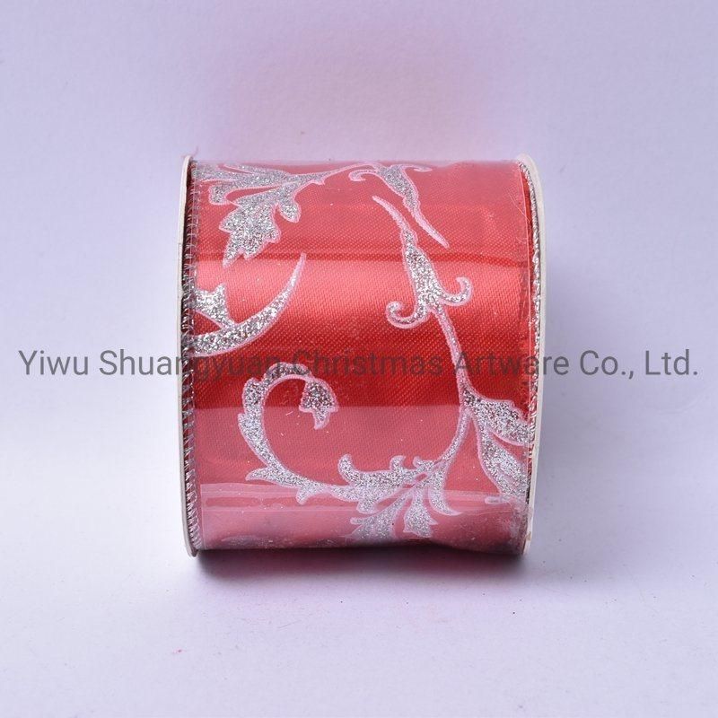 Christmas Ribbon Decor for Holiday Wedding Party Decoration Supplies Hook Ornament Craft Gifts
