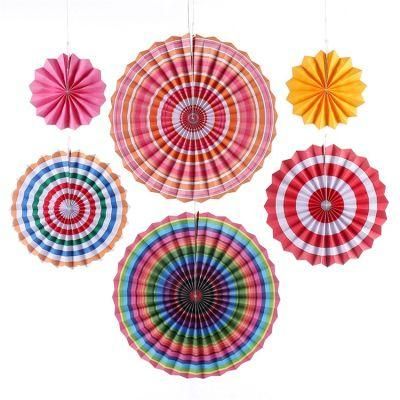 Hot Hanging Decoration Items Paper Fans Assorted Color Party Decoration