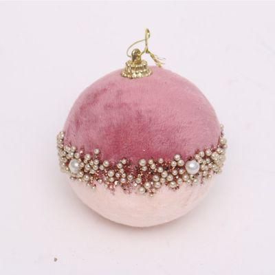 New Design 8cm Cloth Wrapped Foam Ball Christmas Decoration Tree Hanging Ornament Foam Ball