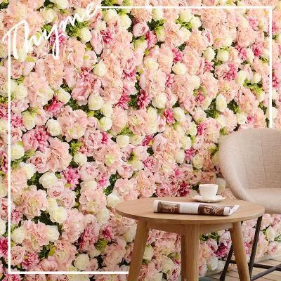 Flowers Wall Decor 3D Pink Flower Wall Panel Silk Rose Flowers for Wedding Backdrop, Bridal Shower, Baby Girls Room, Nursery, Rose Wall Decor