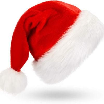 Dropshipping 2022 Christmas Red Adult Children Plush Christmas Hat