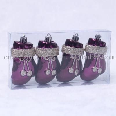 New Design Christmas Shiny Glove Santa Bell Heart Bird for Holiday Wedding Party Decoration Supplies Hook Ornament Craft Gifts
