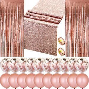 New Year Party Decoration Balloons Aluminum Foil Curtain Sequined Tablecloth