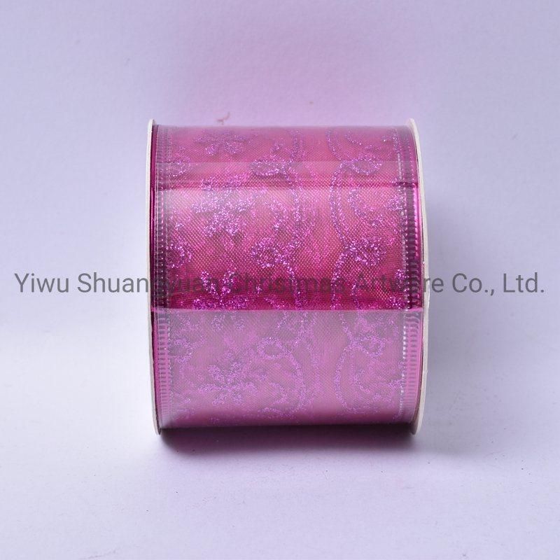 Christmas Ribbon Decor for Holiday Wedding Party Decoration Supplies Hook Ornament Craft Gifts