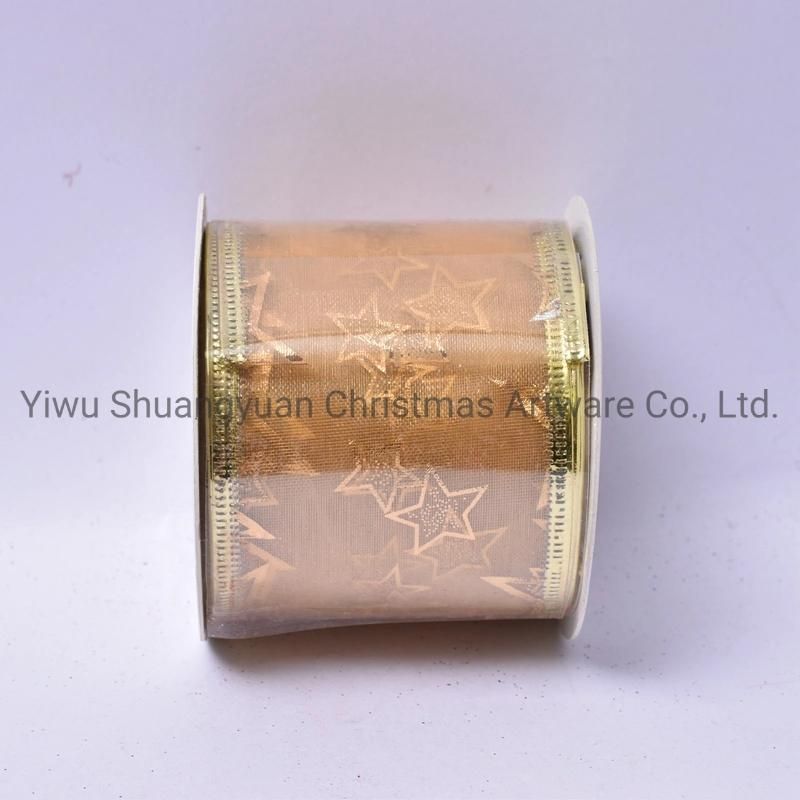 Christmas Ribbon Decor for Holiday Wedding Party Decoration Supplies Hook Ornament Craft Gifts