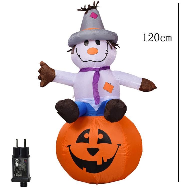 Outdoor Courtyard Decoration Inflatable Scarecrow Pumpkin with LED Light