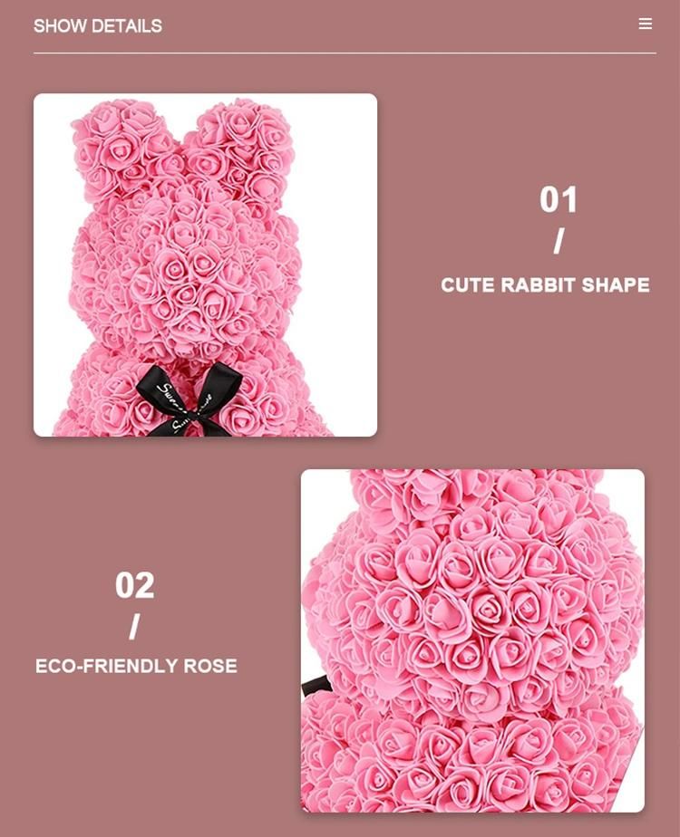 Inunion Rose Teddy Bear Valentines Gift Birthday Gift Easter Gift Rose Rabbit Factory Wholesale