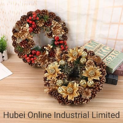 30cm China Christmas Party Wreaths Glitter Wreaths Door Hanger