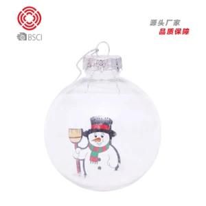 Pet Transparent Ball 8cm Snow Filled Santa Claus Color Film Christmas Ball Christmas Tree Pendant