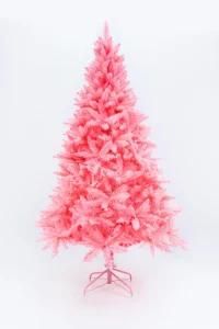 Artificial Christmas Tree Classic Xmas Pine Tree with Solid Metal Stand, Pink