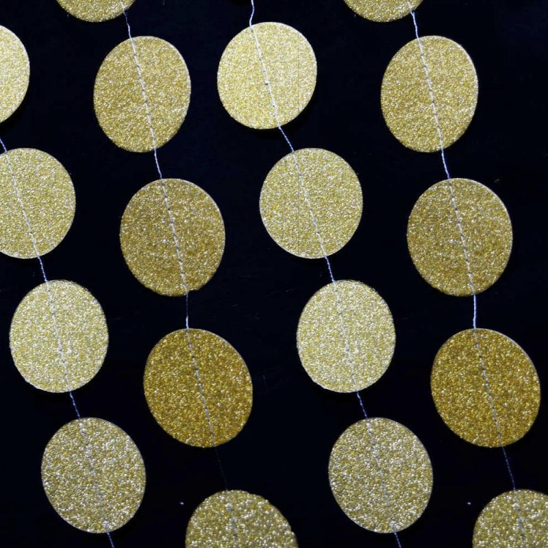 4 Meters Glitter Dots Circle Banner Round Glitter Paper Garland