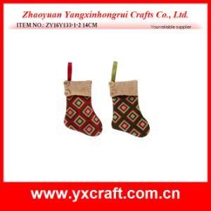 Christmas Decoration (ZY16Y133-1-2 14CM) Christmas Country Style Sock Christmas Santa Sack