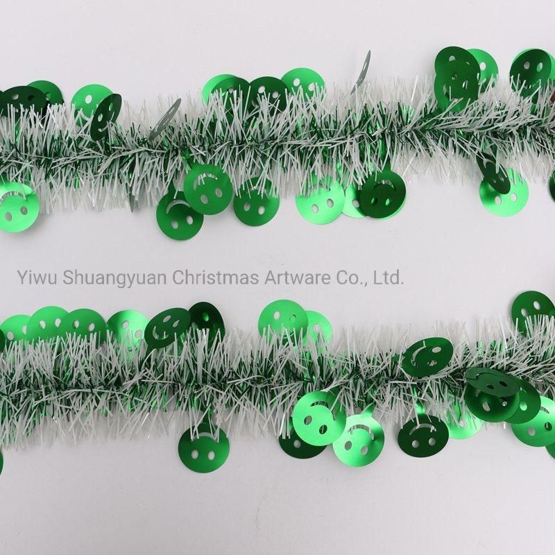 High Density Good Quality Cheap Price 2m Green Pet Tinsel Garland