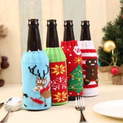 Christmas Festival Decorative Bottle Clothing, Christmas Red Wine Bottle Cover, Clothing Wine Bottle Gift Cover