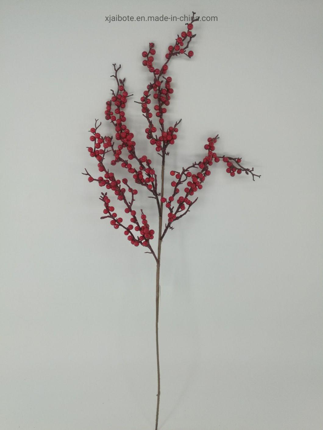 Home Decor Fake Flowers Christmas Red Fruit Berry Bean Bouquet Branch Simulation Flower Bean Artificial Decorations