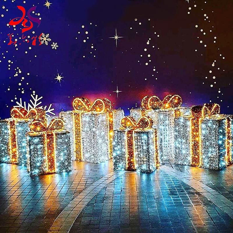 3D LED Christmas Gift Boxes Motif Lights