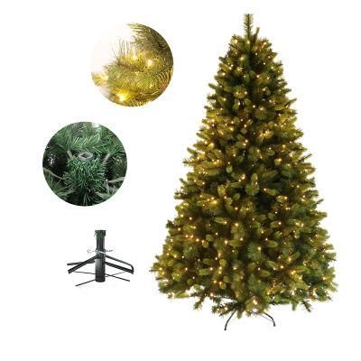 Luxury 0.5m 1m 2.1m 3m Mixed Leaf Christmas Decorative Tree with Warm White LED