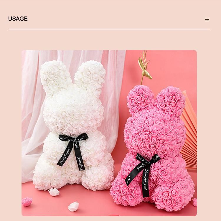 Inunion PE Flower PE Foam Bunny Rose Bears Rose Rabbit Valentines Gift Factory Wholesale