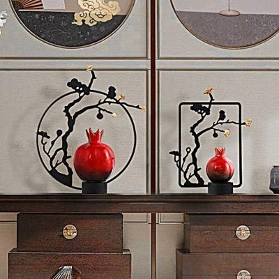 Creative Decoration Chinese Style Living Room Retro Decor Pomegranate Ceramic Home Accessories