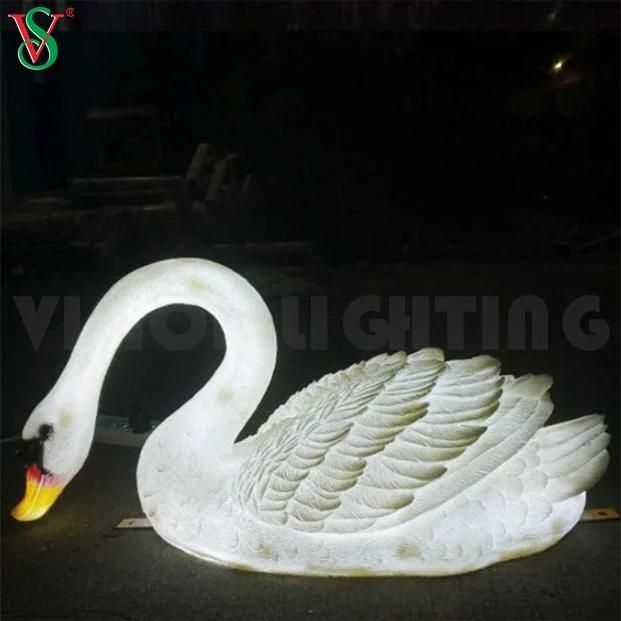 Outdoor Animal Sculpture Decoration Christmas Light Swan Lights