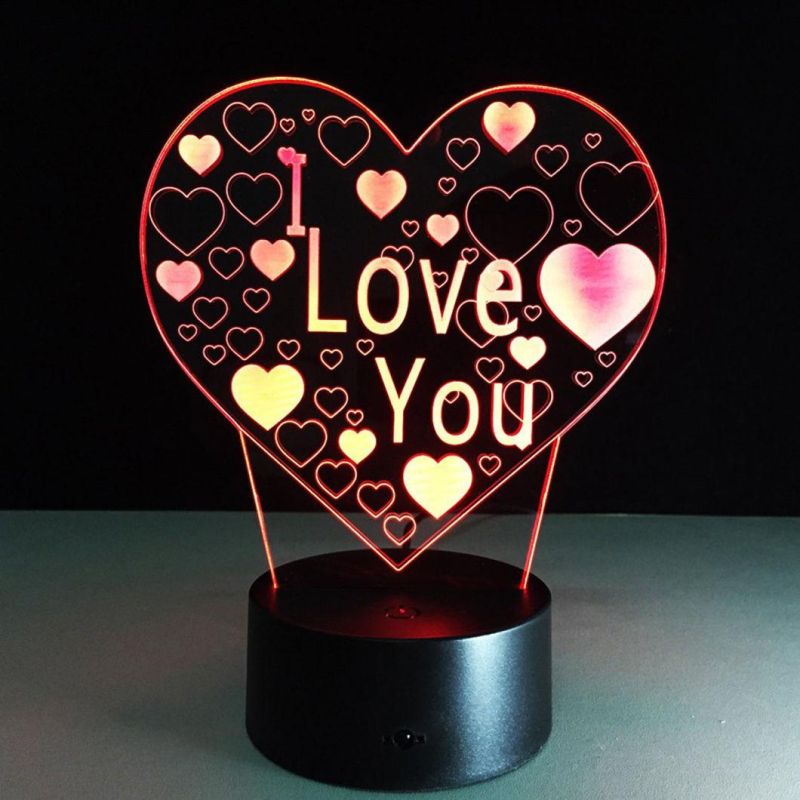 Home Decoration 3D LED Love Heart Lamp