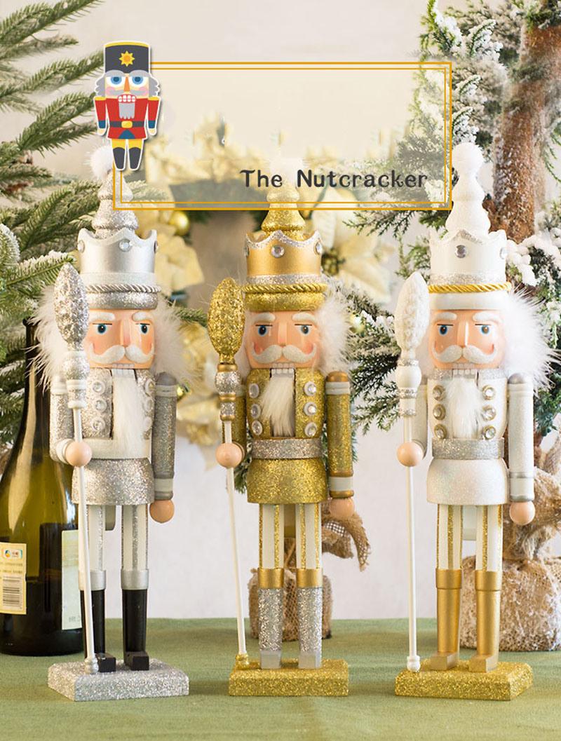 42cm Christmas Decorative Nutcracker, Handmade Wooden Traditional Festive Collectible Nutcracker