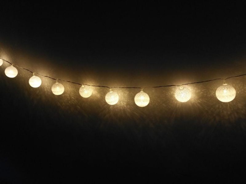 Decorative Round Multi-Color Wedding Christmas Cotton Ball LED String Light