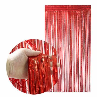 Party Decoration Backdrop Tinsel Metallic Fringe Foil Curtain