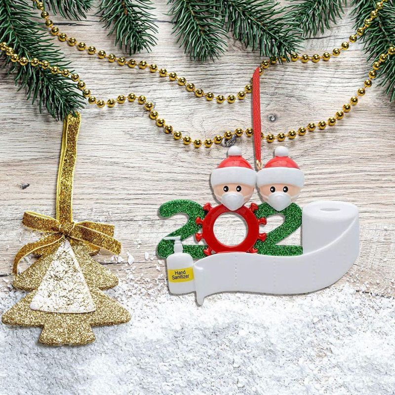 Personalized Quarantine Survived Christmas Ornament Kit, 2020 Customized Family Members Name Xmas Tree Pendants DIY Creative Gift (1, 2, 3, 4, 5, 6, 7)
