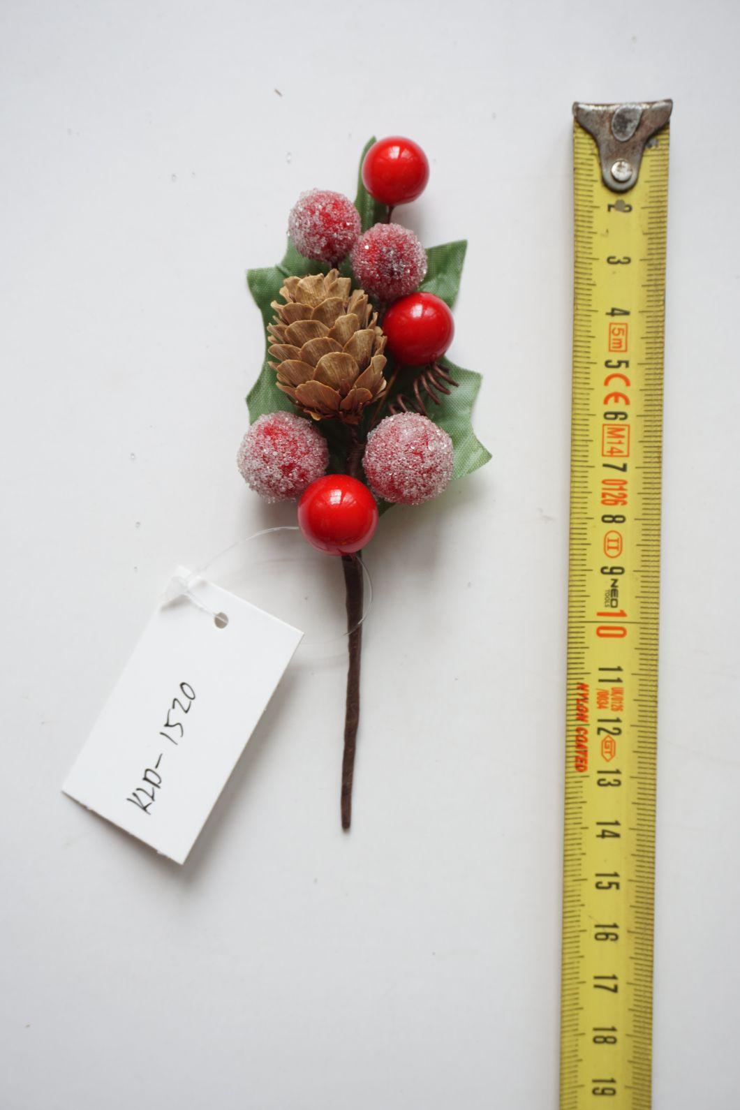 Hot Sale High Quality Plastic Christmas Decoration Small Artificial Red Berry Pick