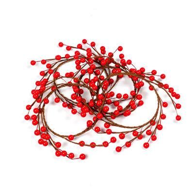 Artificial Christmas Wreath with Flower Leaf Pine Cone Red Berry