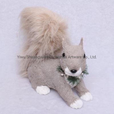 Natural Sisal Handmade Fox Ornament Christmas&#160; Squirrel&#160; Decoration&#160;