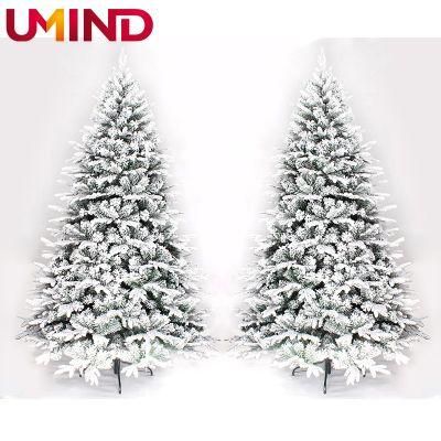 Yh2085 Christmas Flocking Snow White PE + PVC Mixed 210cm Falling Snow Christmas Trees