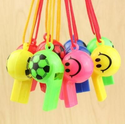 Cheer Props Colorful Plastic Smiling Face Football Whistle