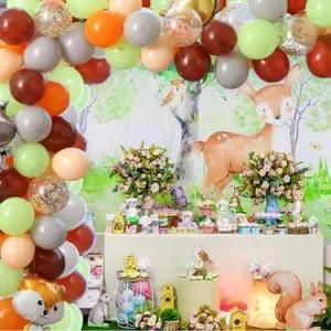 Forest Party Balloon Garland Set Orange Brown Confetti Balloons