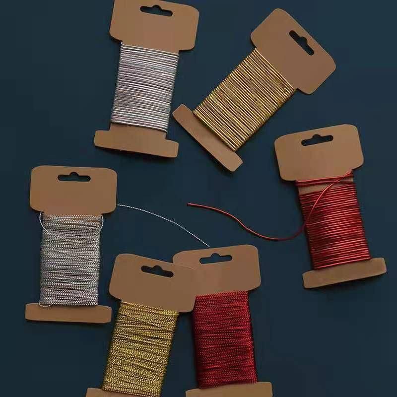 Metallic Gold Silver Elastic Cord for Craft Gift Packing