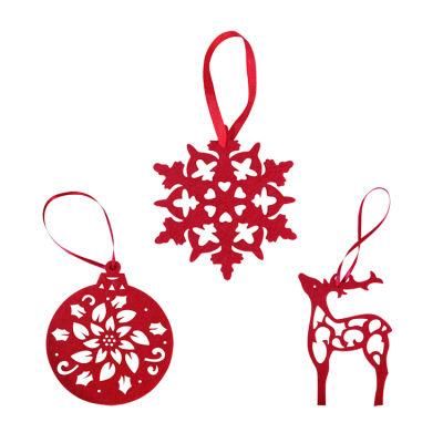 New Arrival Polyester Felt Hanging Ornaments Mini Snowflake Retail Christmas Decorations