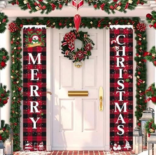 Christmas Couplets Christmas Banners Christmas Curtains Support Customized Pictures