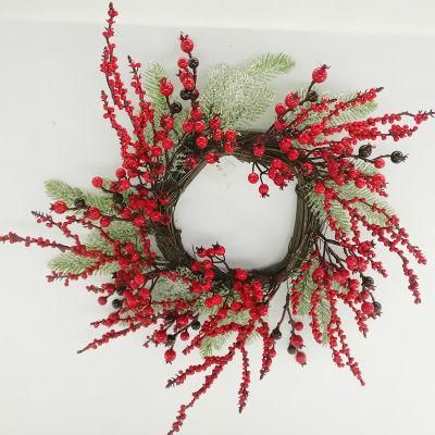 Gold Christmas Wreath Decorated with Bowknot Flower Balls
