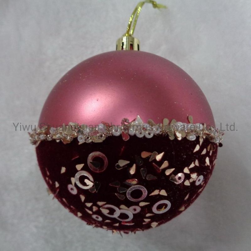 8cm Green Plastic Artificial Christmas Ball with Feather