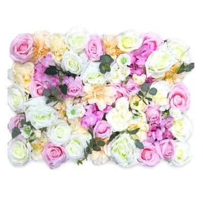 Flower Panels Artificial Flowers Wall Screen 60X40cm (23.62&quot;X15.75&quot;) Romantic Floral Backdrop Hedge Home Decor Wedding Party Home Decorations