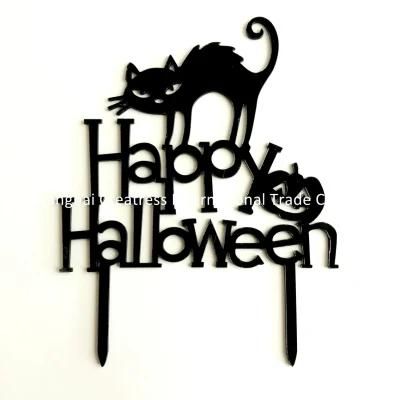 Wholesale Black Acrylic Halloween Cake Topper