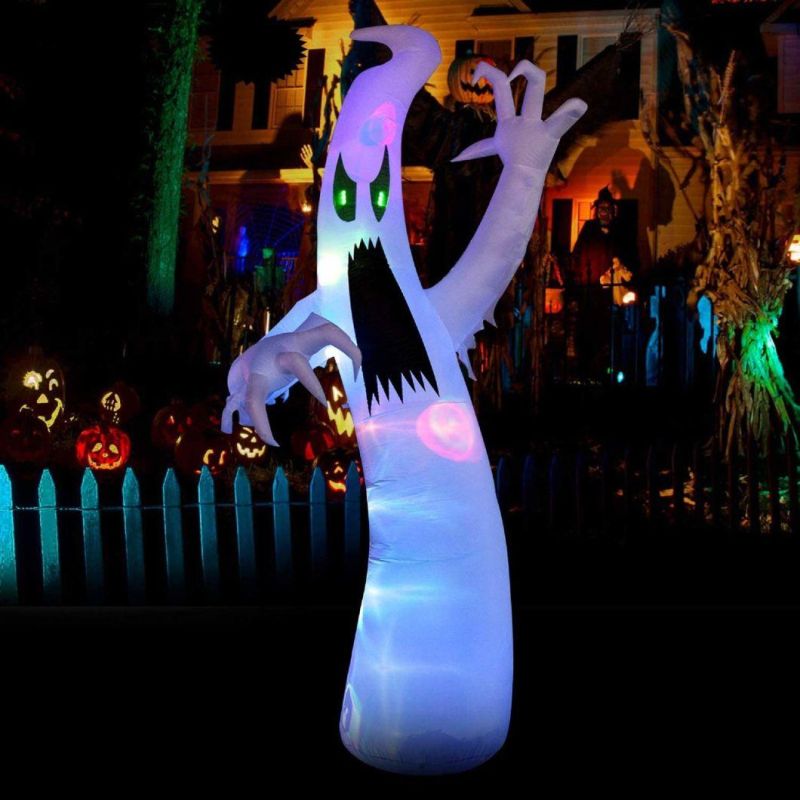 12 FT Halloween Inflatables Scary Ghost with Color Changing LEDs Decorations, Halloween Blow up Outdoor Party Decor for Yard Garden