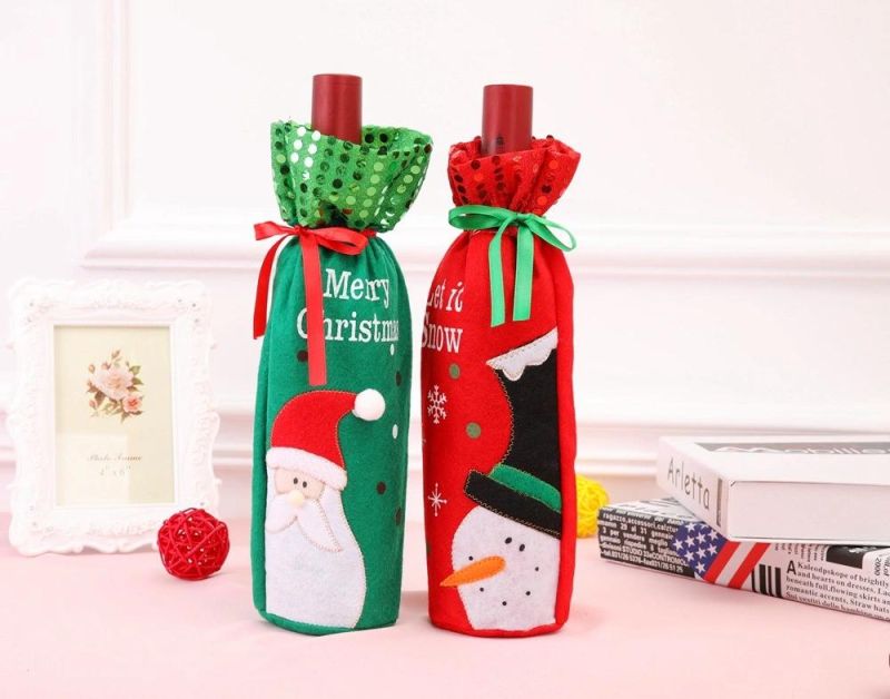 Christmas Xmas Home Table Decoration Ornament Wine Bottle Gift Bag